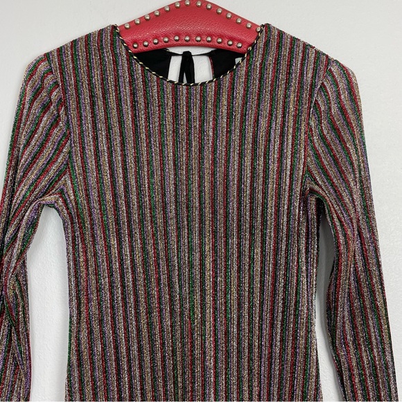 Kimchi Blue Melody Stripe Shimmer Mini Dress | Size Small - Picture 2 of 13